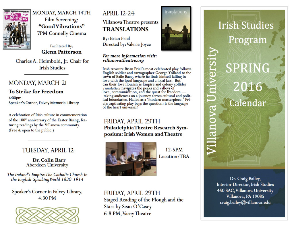 Villanova Irish Studies Calendar S16-pg1